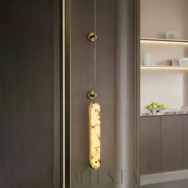 Kinkiet owalny Lysandra Alabaster LED wys 90 130 180 cm