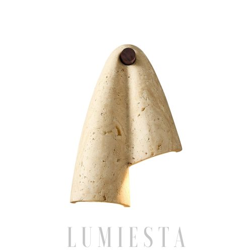 Pearlmont kinkiet z trawertynu beżowa, 2 punktowa, naturalny trawertyn, do sypialni