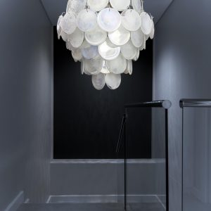 Lampa wisząca Murano Vintage 75 cm, białe szklane dyski