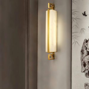 Kyzylkum - Nowoczesna lampa ścienna alabastrowa, miedziana