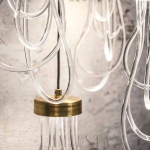 Nowoczesna złota lampa wisząca Ośmiornica 15×40 cm