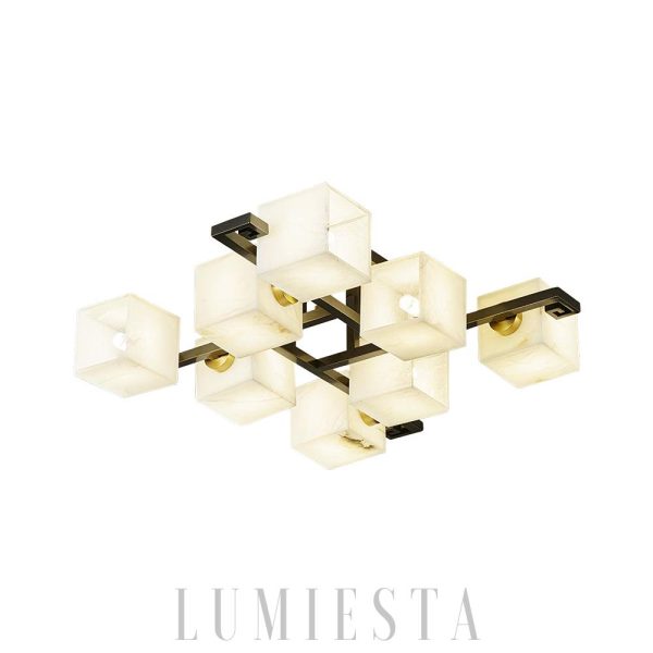 Vega - Lampa sufitowa Alabaster - kubistyczna czarno-biała