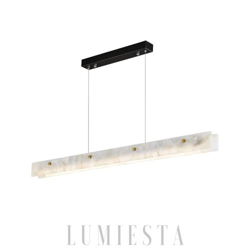 Rapid - Lampa wisząca podłużna alabastrowa, biało-czarna, 100/120/150cm, żyrandol nad stół