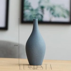 Nowoczesny ceramiczny wazon butelkowy - szary/czarny