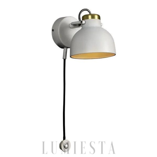 Nowoczesna lampa ścienna industrialna z metalowym kloszem