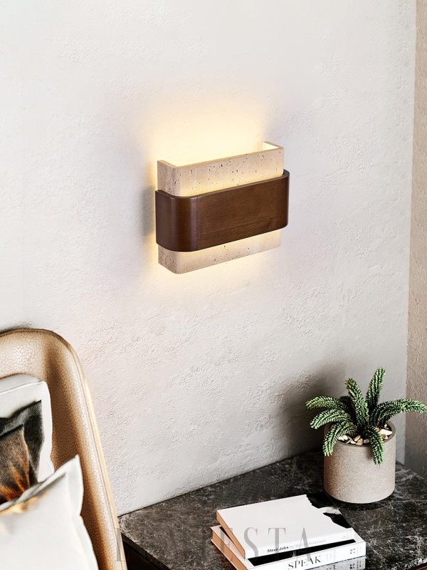 Terra Lumen - Lampa Ścienna Beżowy Orzechowy 22cm