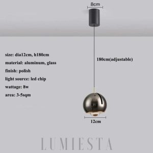Designerska lampa wisząca Kula z regulacją kąta, kolorowa