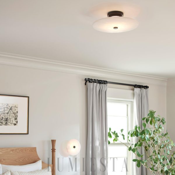 Ankeny - Lampa sufitowa Alabaster w kształcie okrągłym 20cm