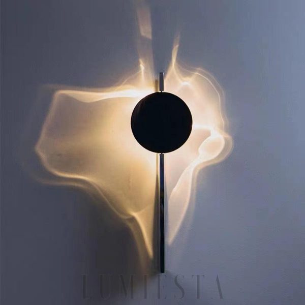 Lampa ścienna Ripple - efekt fal, chrom/czarny