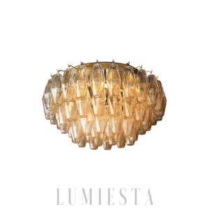 Lampa sufitowa Chara Glass 22 przezroczysta mosiężna 56cm