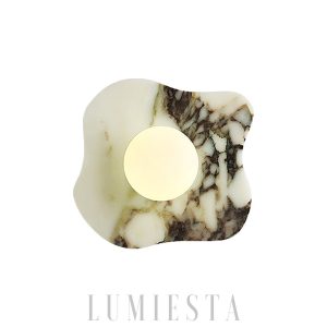 Marmurowa nieregularna lampa ścienna Biały 24cm 23cm