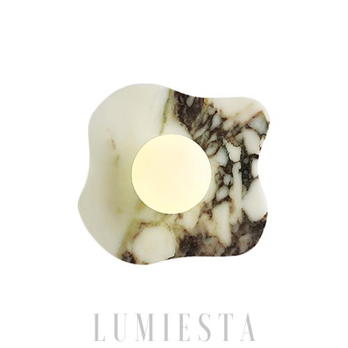Marmurowa nieregularna lampa ścienna Biały 24cm 23cm