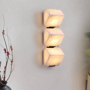 Nowoczesna lampa ścienna Alabaster czarno-biała