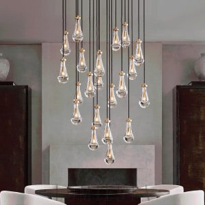 Raindropa - lampa wisząca w stylu nowoczesnym z kryształami