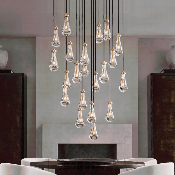 Raindropa - lampa wisząca w stylu nowoczesnym z kryształami