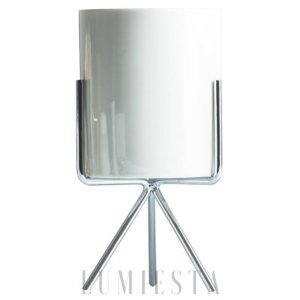 Eleganckie potrójne stojaki na doniczki — biało-złote