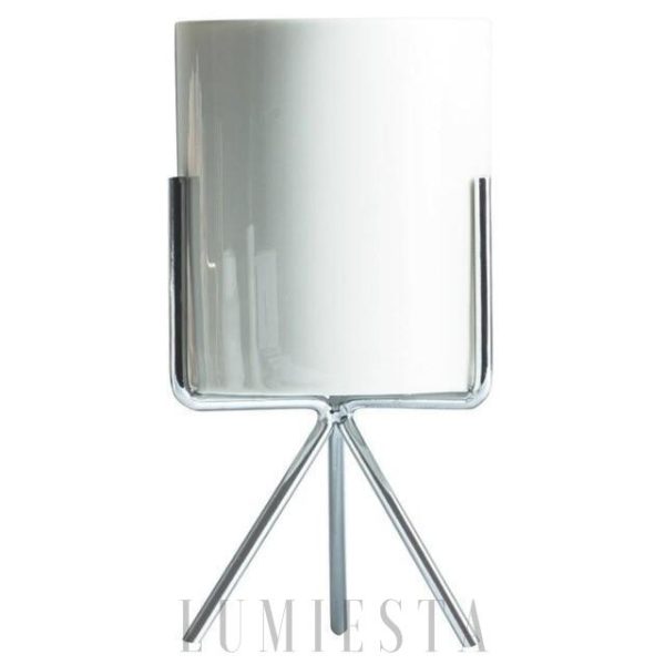 Eleganckie potrójne stojaki na doniczki — biało-złote