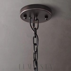 Lampa Harson Calcite 48cm okrągła mosiądz/czarna stal
