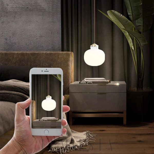 Lampa wisząca Raito 30 cm biała kula szklana