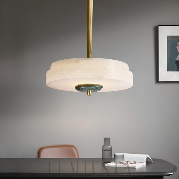 Trave - Elegancka lampa wisząca Alabaster biała 30 cm