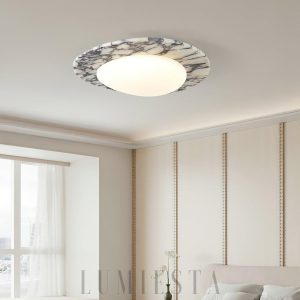 Luksusowa marmurowa lampa sufitowa Emma w kształcie jaja