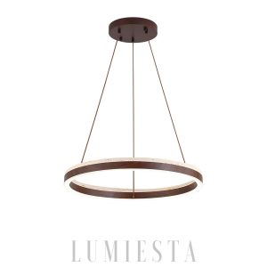 wm_17632212562644423917.jpg Solaro - Okrągły żyrandol z trawertynu lampa wisząca beżowy okrągła z drewnem nad stół