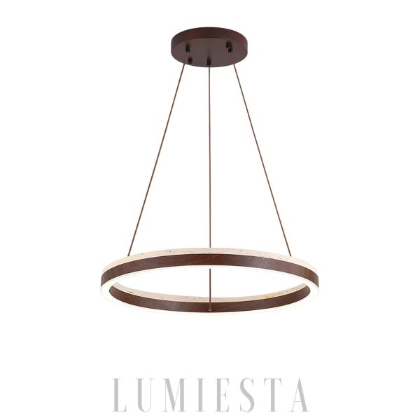 wm_17632212562644423917.jpg Solaro - Okrągły żyrandol z trawertynu lampa wisząca beżowy okrągła z drewnem nad stół