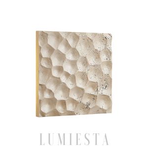 Kwadratowy modularny kinkiet trawertynowy 25 cm beżowy LED