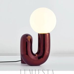 Lampa stołowa w stylu nowoczesnym z okrągłym kloszem