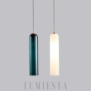 Lampa wisząca szklana w kształcie tuby elegancki design