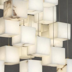 Unike - lampa wisząca w stylu nowoczesnym z alabastru