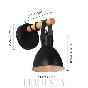 Nowoczesna lampa ścienna czarna z regulowanym kloszem