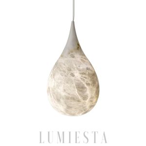 wm_17734991391582737369.jpg Dropp - Lampa wisząca z alabastru, kropla biała, 18×34 cm, 1-punktowa