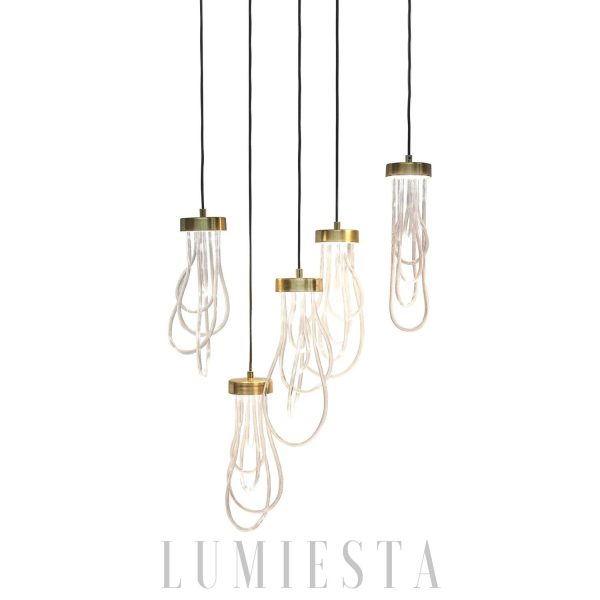 Nowoczesna złota lampa wisząca Ośmiornica 15×40 cm