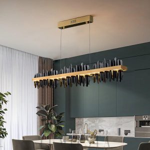 Midnight Shadow - Nowoczesna lampa wisząca czarno-złota