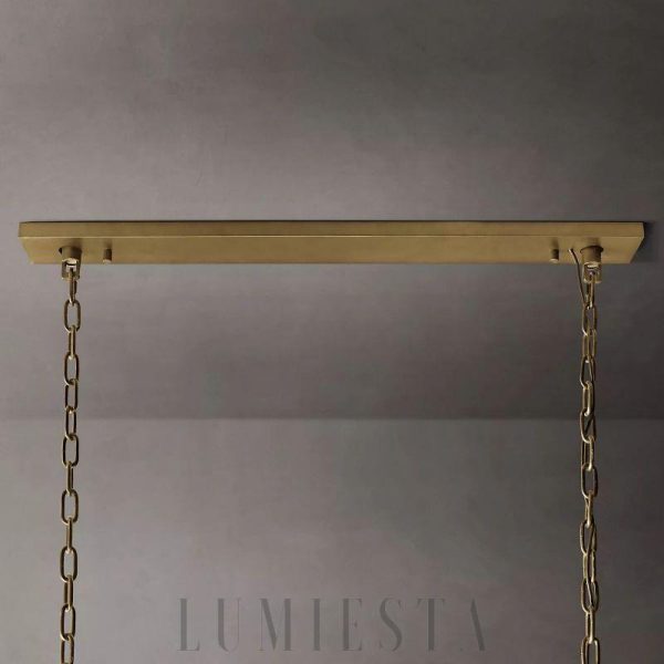 Nowoczesny wiszący żyrandol prostokątny ze szkła i metalu