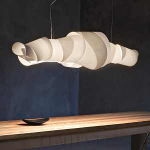 Lampa wisząca Caterpillar w białym kolorze styl nowoczesny
