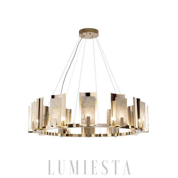 Merin - Nowoczesna okrągła lampa wisząca alabastrowa 50/60/70/100 cm