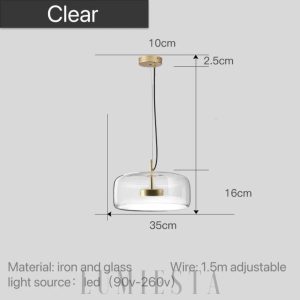 Nowoczesna szklana lampa wisząca w stylu industrialnym 35 cm
