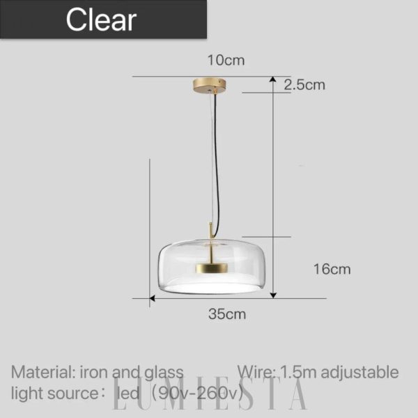 Nowoczesna szklana lampa wisząca w stylu industrialnym 35 cm