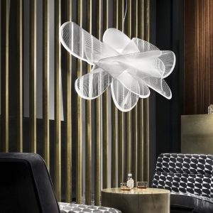 Lampa wisząca Mesh Cloud przezroczysta stylowa elegancja