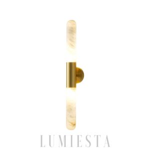 Sulawesi - Cylindryczna lampa ścienna z alabastru 65 cm