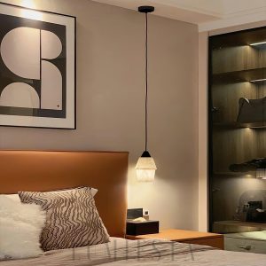 Temando - Lampa wisząca z alabastrowym kloszem 12cm