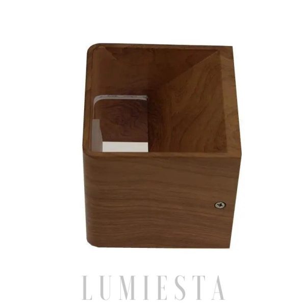 Skandynawska drewniana lampa ścienna kwadratowa