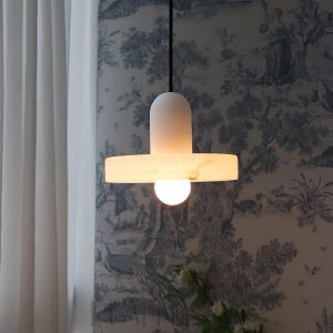 wm_18148096902022750551.jpg Carrara - Lampa Wisząca w Białym Alabastrze Styl Nowoczesny