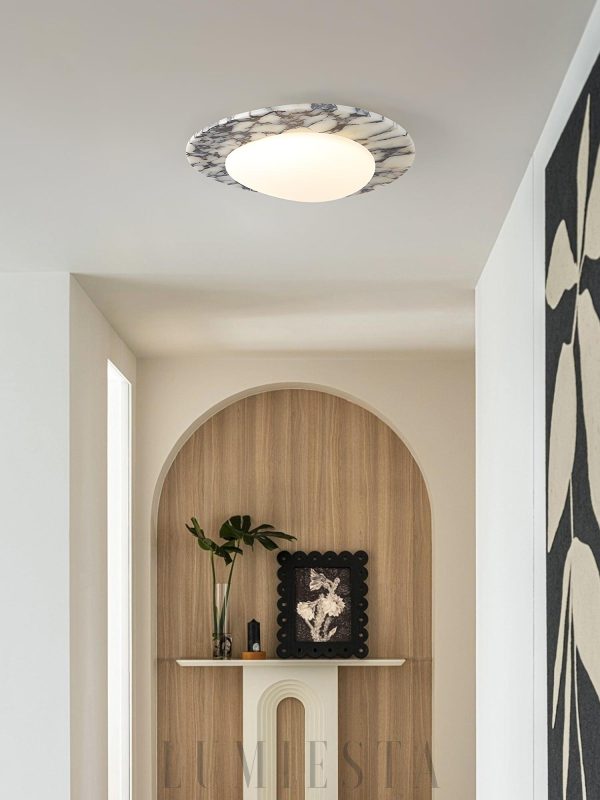 Luksusowa marmurowa lampa sufitowa Emma w kształcie jaja