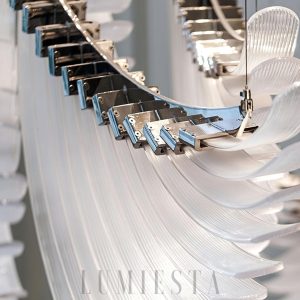 Palmette - Żyrandol warstwowy chrom 38 cm, ciepłe światło