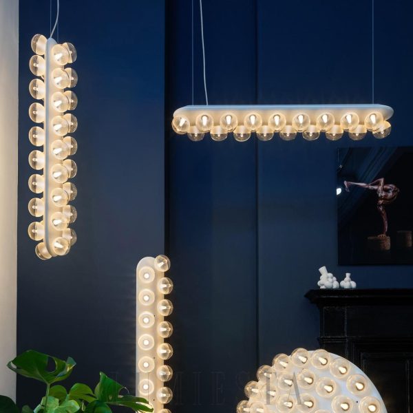 Lampa wisząca Prop Light podwójna pionowa biała 99 cm