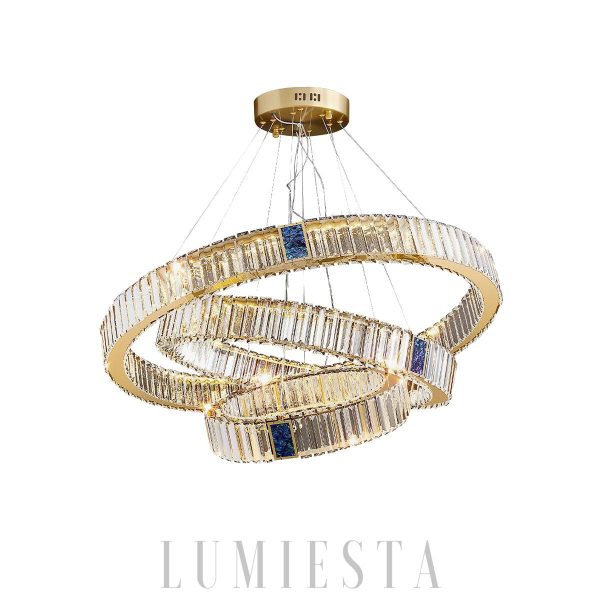 Roman - Lampa wisząca Ring złota, kryształ 40/60/80/100 cm