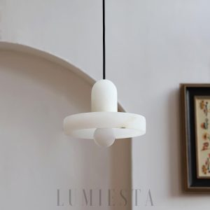wm_18437659863477544792.jpg Carrara - Lampa Wisząca w Białym Alabastrze Styl Nowoczesny